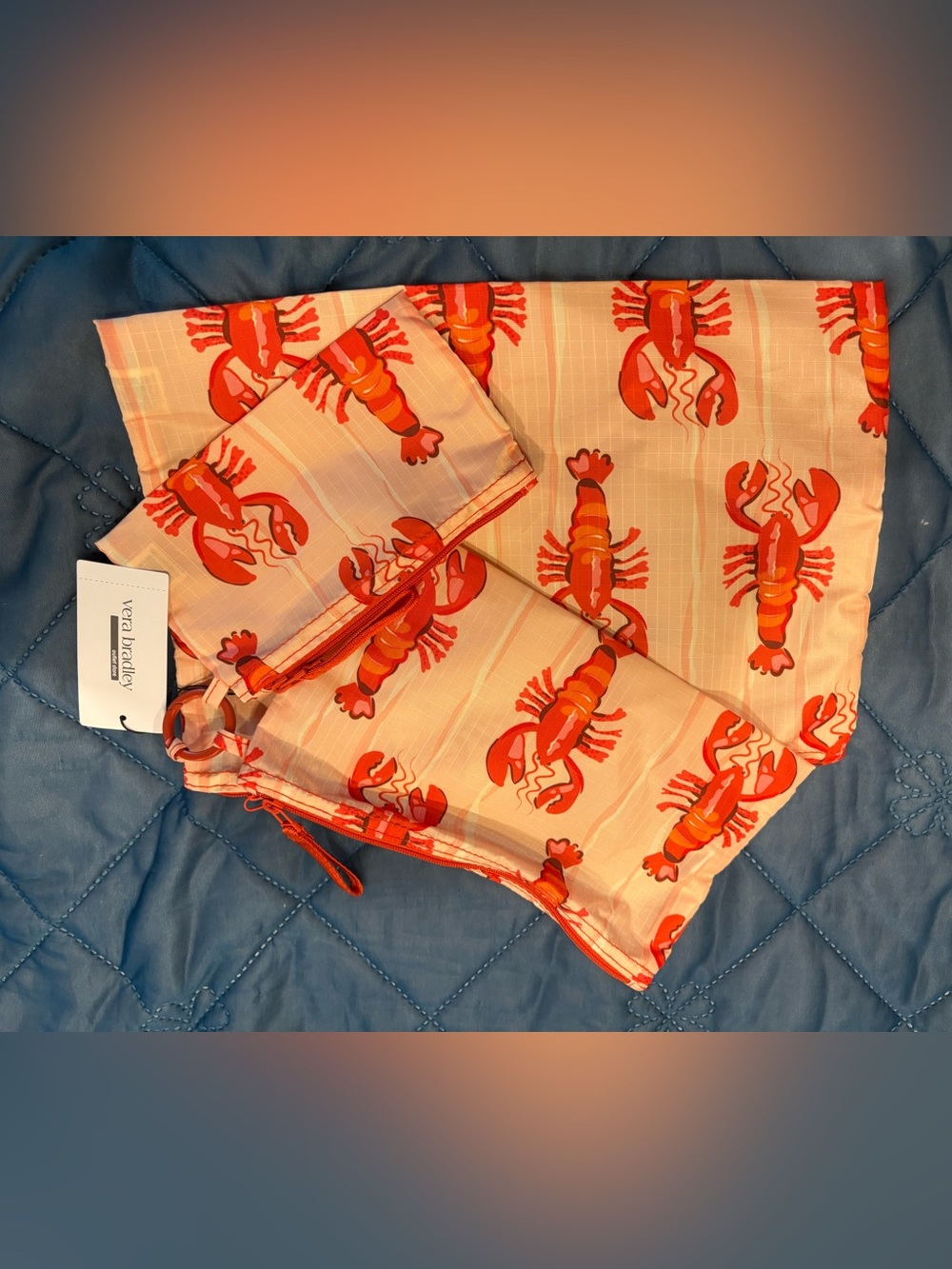 Vera Bradley Lobster Print Pouch Set